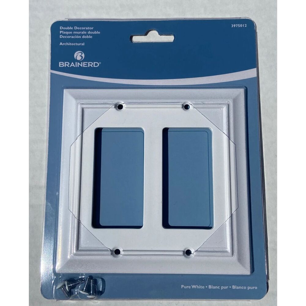 Brainerd / Allen + Roth - Architectural Double Decorator Wall Plate, Pure White